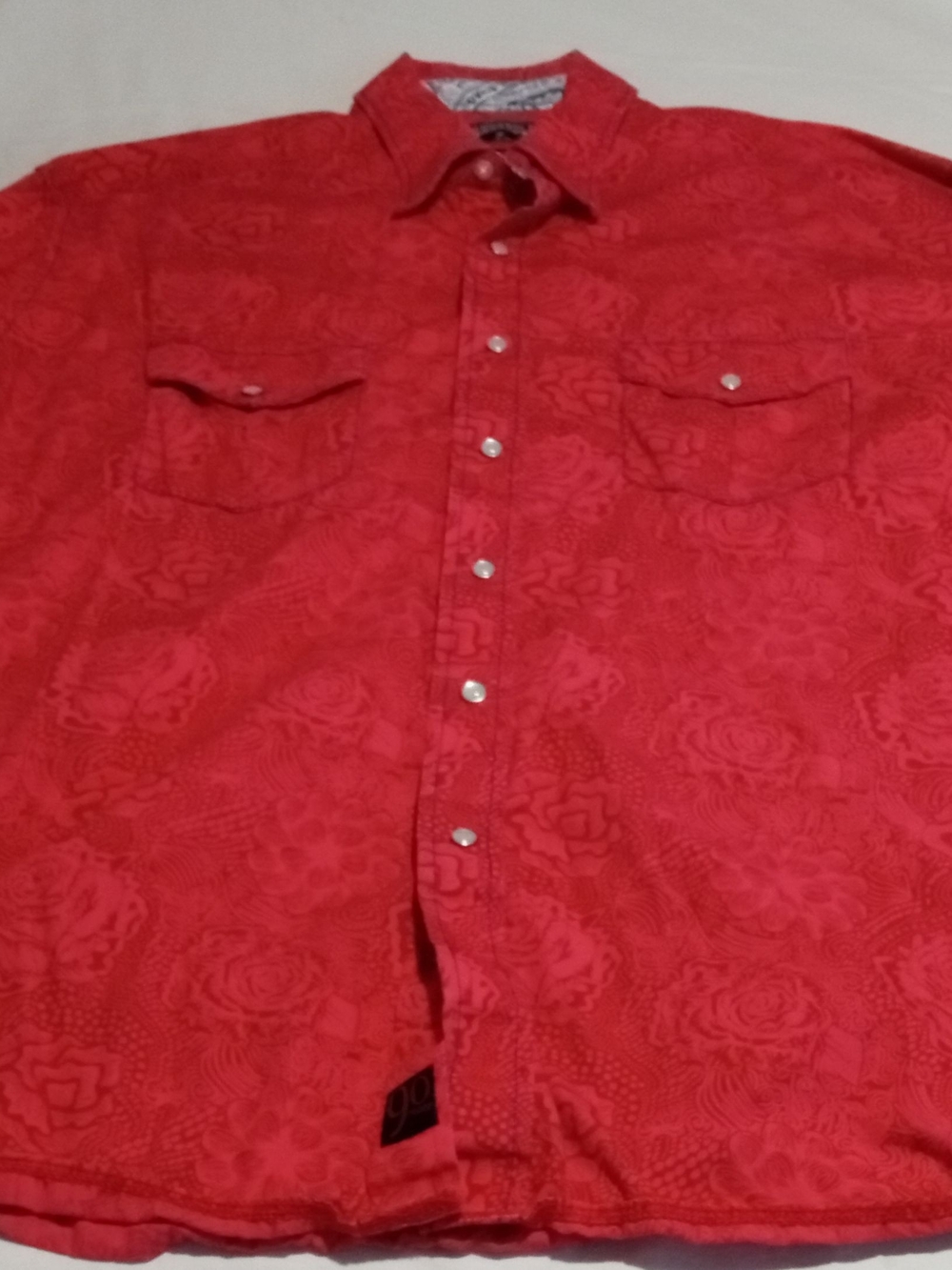 Panhandle Slim Red Floral Pearl Snap Western Shirt